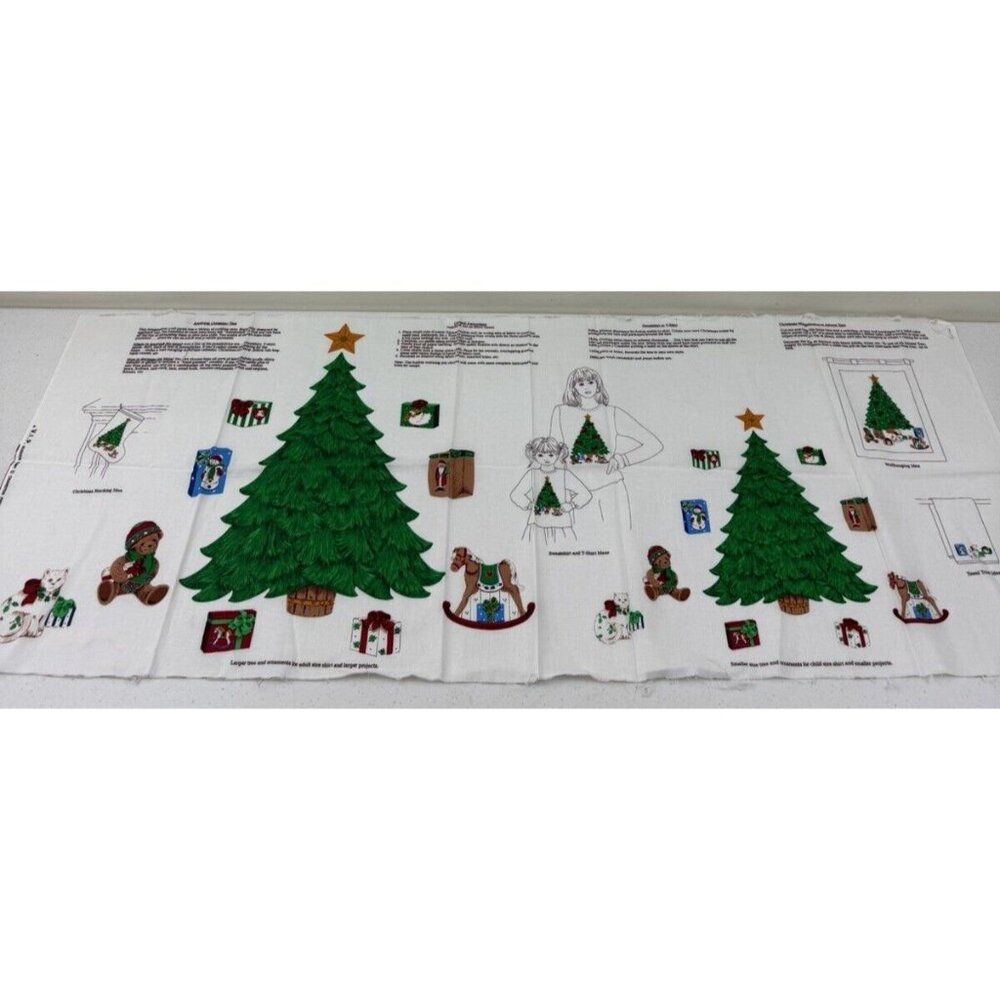 Cranston Print Works Christmas Tree Fabric Panel Applique Wall Hanging Advent